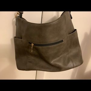 Gray w/brown tones Hobo style purse